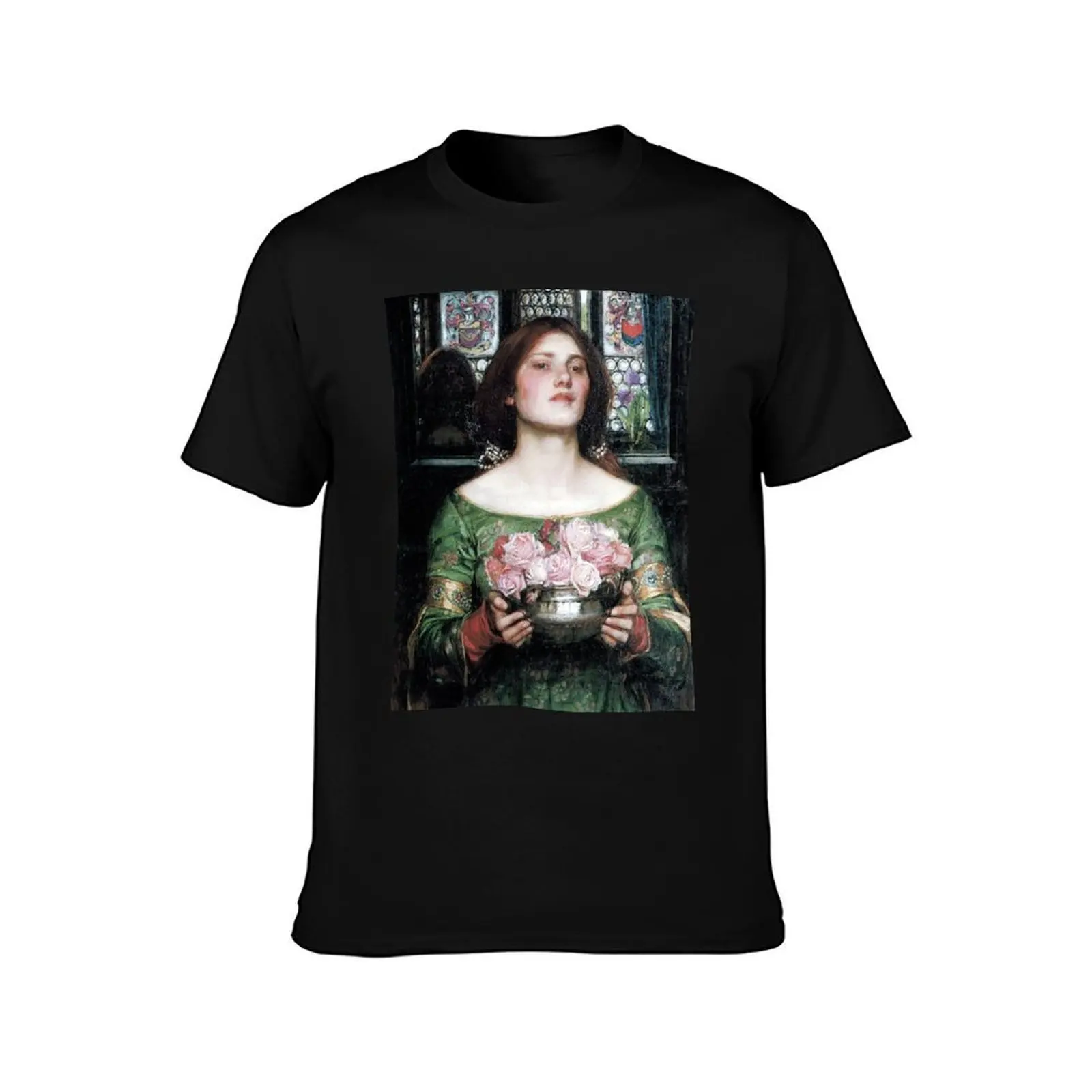 Gather Ye Rosebuds While Ye May - John William Waterhouse T-Shirt, Summer Casual Cotton Tee, Oversized Streetwear Tops