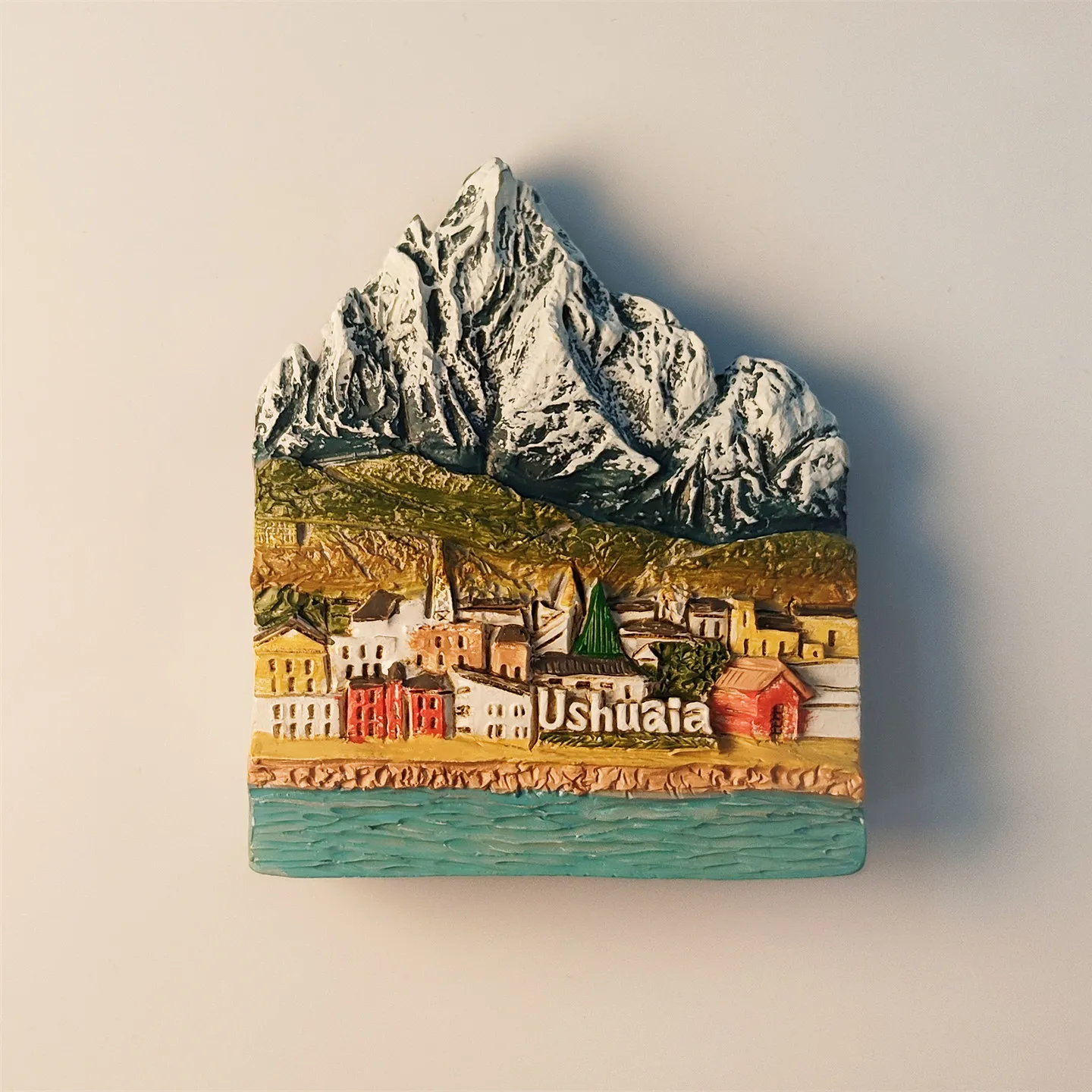 Argentina Tierra Del Fuego Ushuaia Travel Souvenir Snow Mountain City Scenery Magnetic Fridge Magnet Resin Material