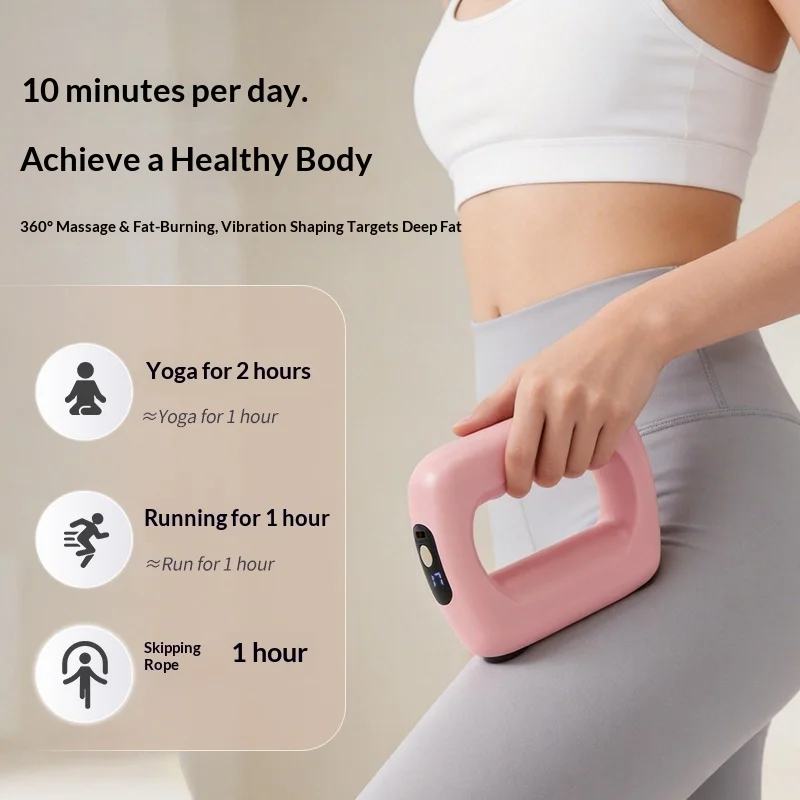 Wearable & Handheld Fascia Ring Massager, Vibration Muscle Relax Shaping Device for Waist Abdomen Full Body
