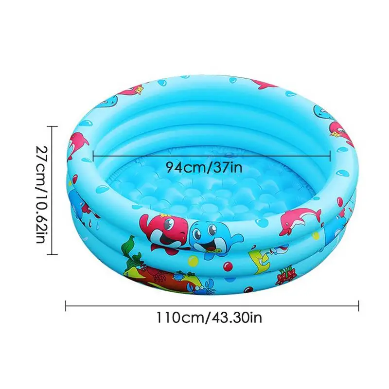 

Round Inflatable Toddlers Swimming Pool Baby 3 Rings Lovely Bath Tub Paddling Pool Play Center Water Game for Boys Girls kids