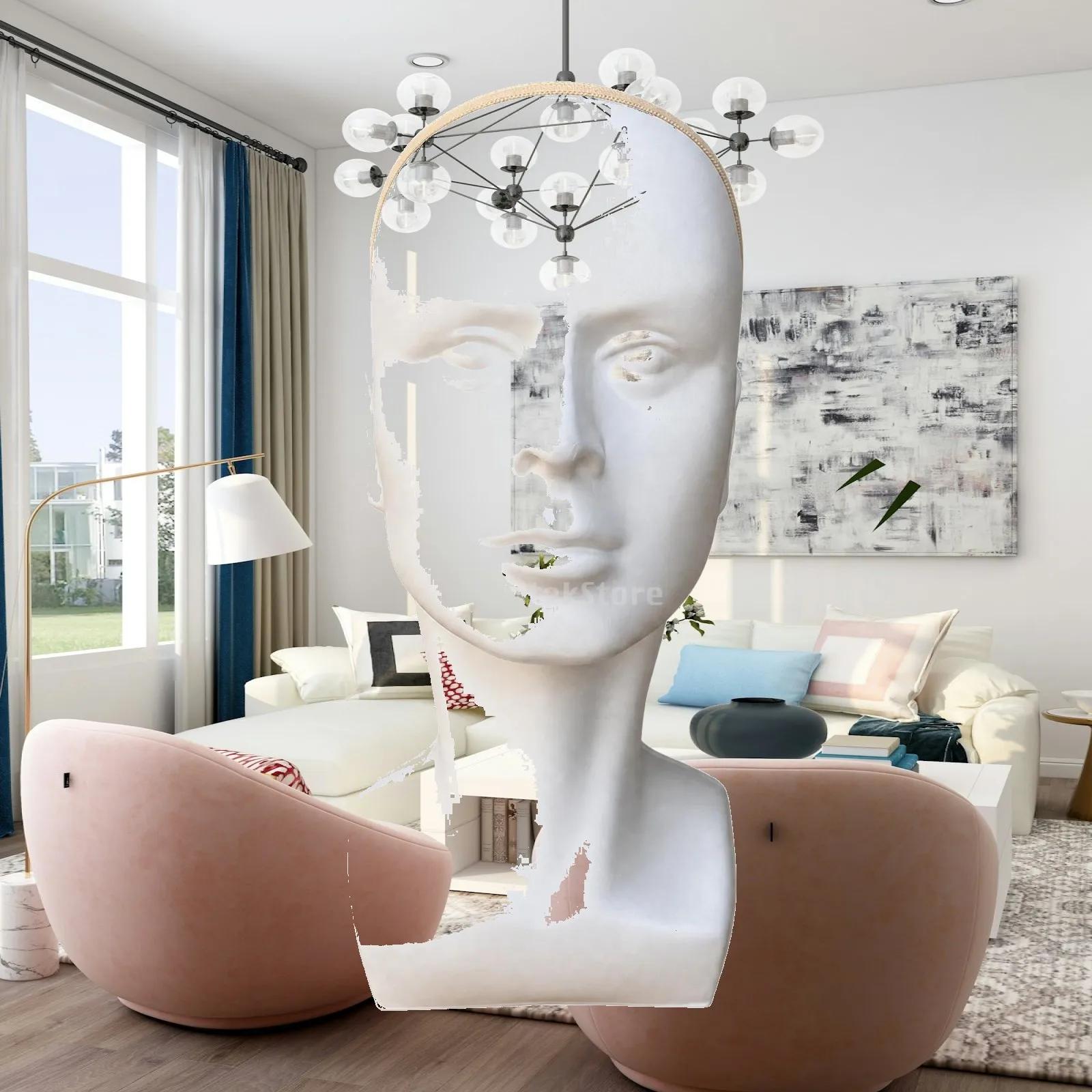 Male Mannequin Head with Shoulders Realistic Head-and-Shoulders Mannequin Sturdy Upright for Retailers, Visual Merchandising
