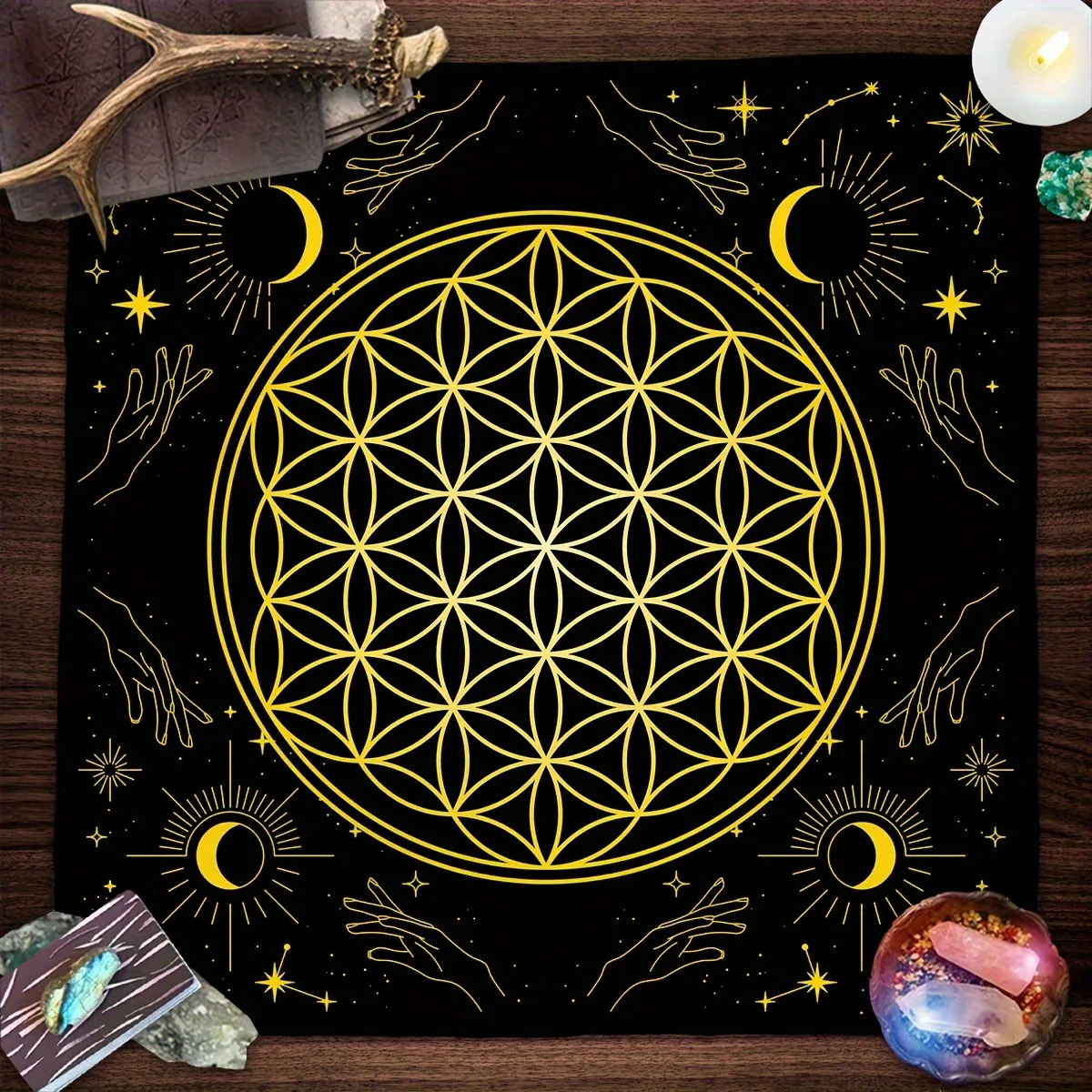 Tarot Cloth Small Tarot Cloth Neutral Astrology Game Tablecloth Home Decoration Divination Altar 128 characters