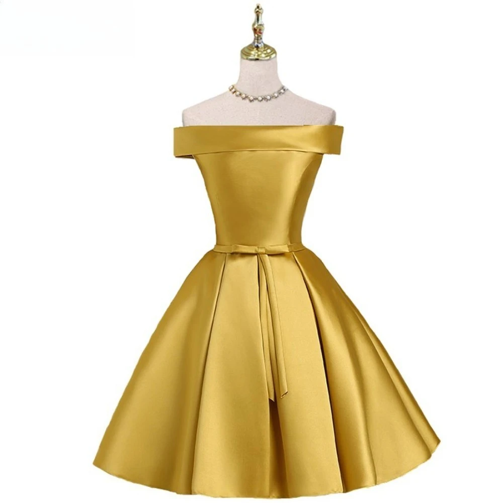 gold-satin-off-shoulder-cocktail-dress-womenbow-sash-a-line-mini-homecoming-wedding-guest-bridesmaid-party-short-evening-gown