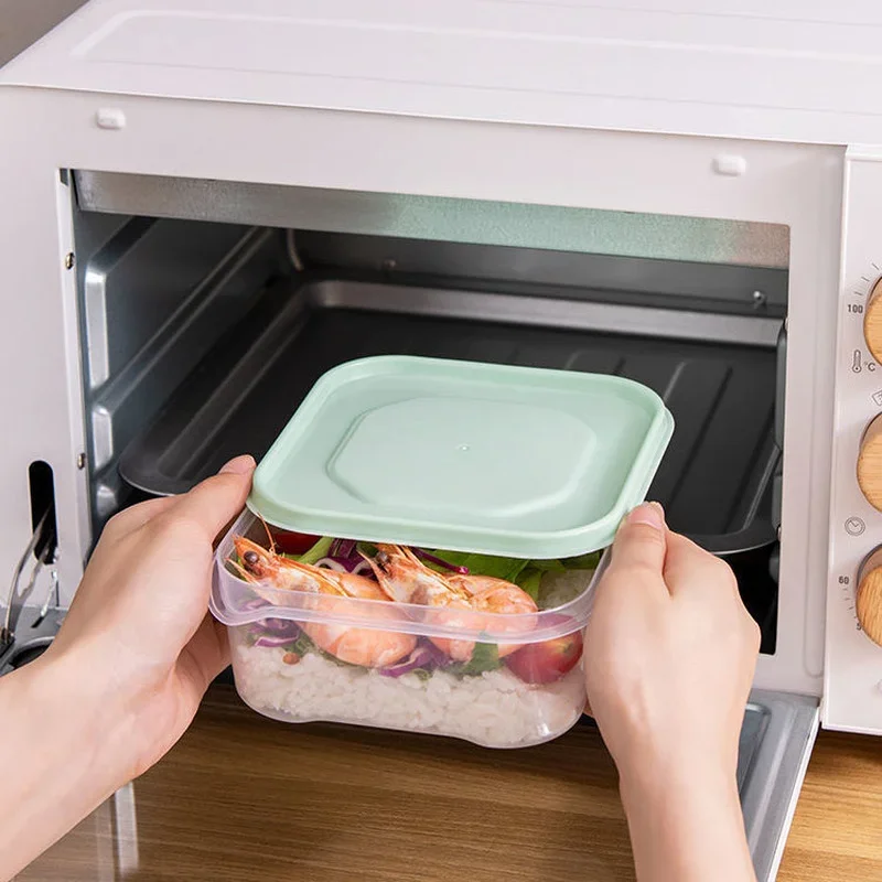 Refrigerator Storage Container Fresh-keeping Box Sealed Canister with Lid Household Transparent Crisper Microwave Food