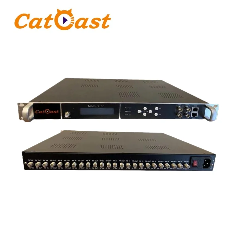 CATV Digital Modulator 12 FTA DVB-S2 Tuner to 4 DVB-T RF Modulator C-band Ku-band