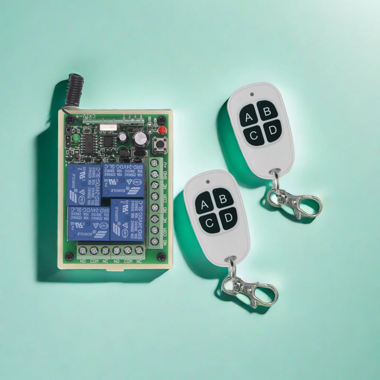 Wireless Remote Control Switch DC 12V/24V 4CH Repeater for Power Supply Sprinkler Medical Auxiliary Equipment