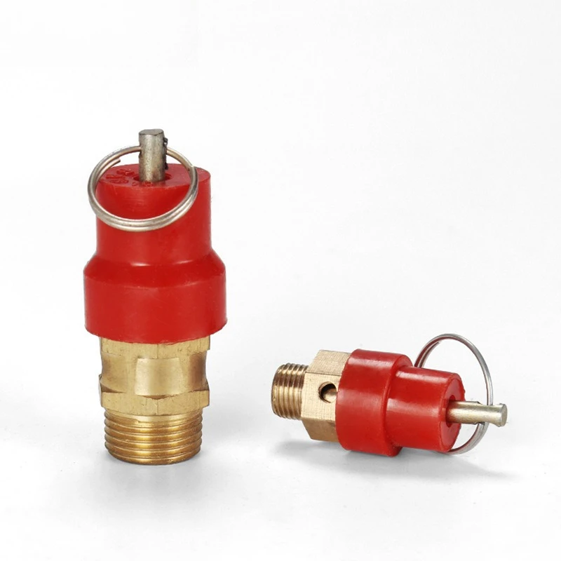Red Cap Pull Ring Safety Valve 8 kg Pressure Relief Valve for Air Compressor 1/4