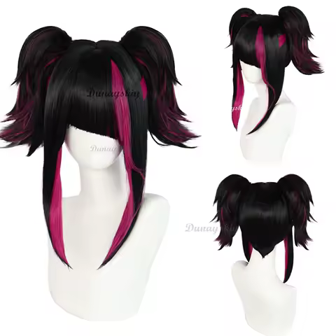 Han Juri Cosplay Wig Black Rose Red Wig Cosplay Anime Cosplay Wigs Heat Resistant Synthetic Wigs Halloween