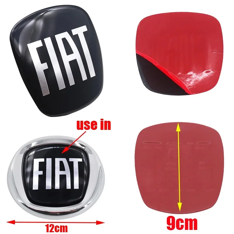 Durable 3D Car Front Grille Logo Sticker 7cm 7.5cm 9cm for Fiat 500e Tipo 500 500x Panda Punto 500L bravo Argo Doblo Auto Parts
