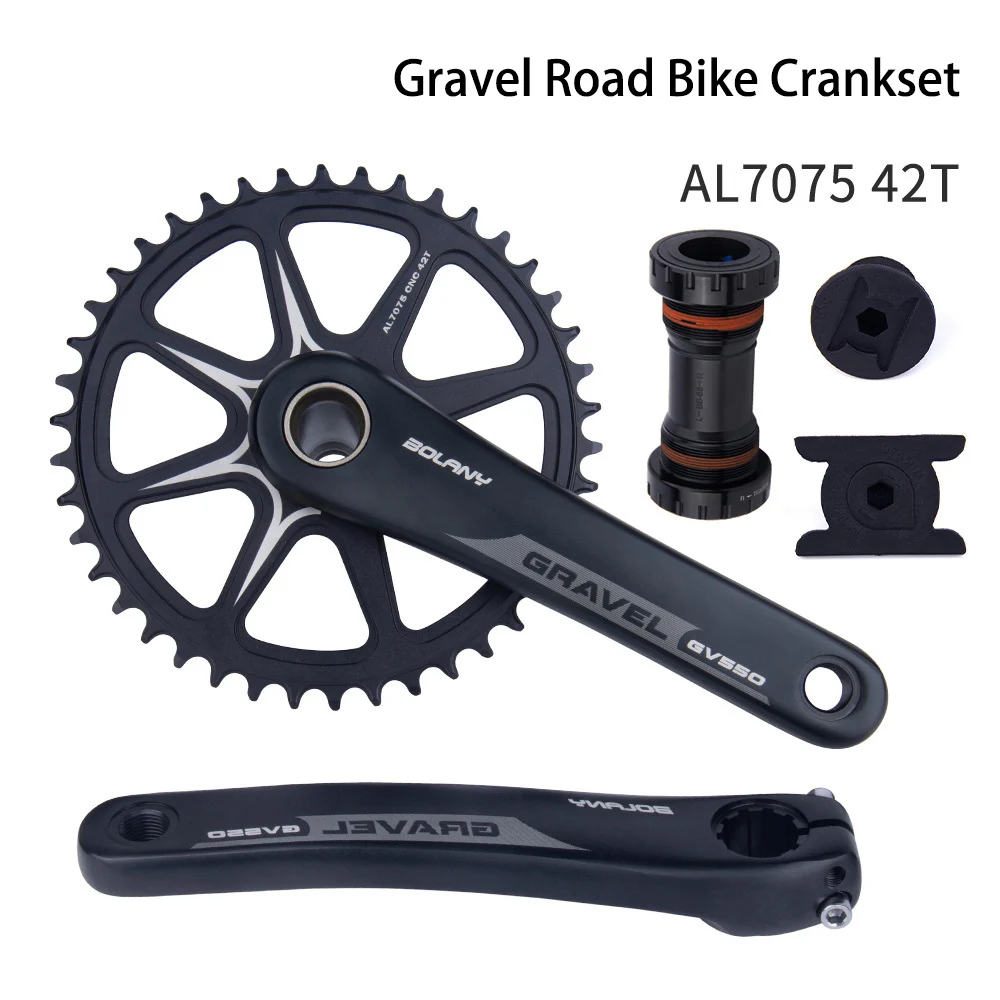 

Road Bike Hollow Integrated Crankset, Gravel Bicycle Sprocket Chainring, Aluminum Alloy, Direct Mount Crankset, 42T, 172.5mm