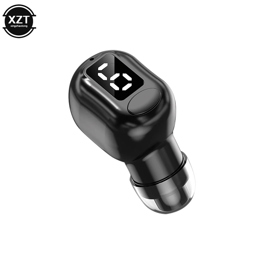 M5 Single In Ear Bluetooth Headset Wireless Handsfree HiFi Music Earbuds TWS Invisible Business Earphone With Power Display