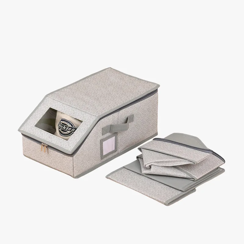 Hat Storage Artifact Baseball Cap Dust-proof Zipper Storage Box Thickened Large-capacity Visual Foldable Storage
