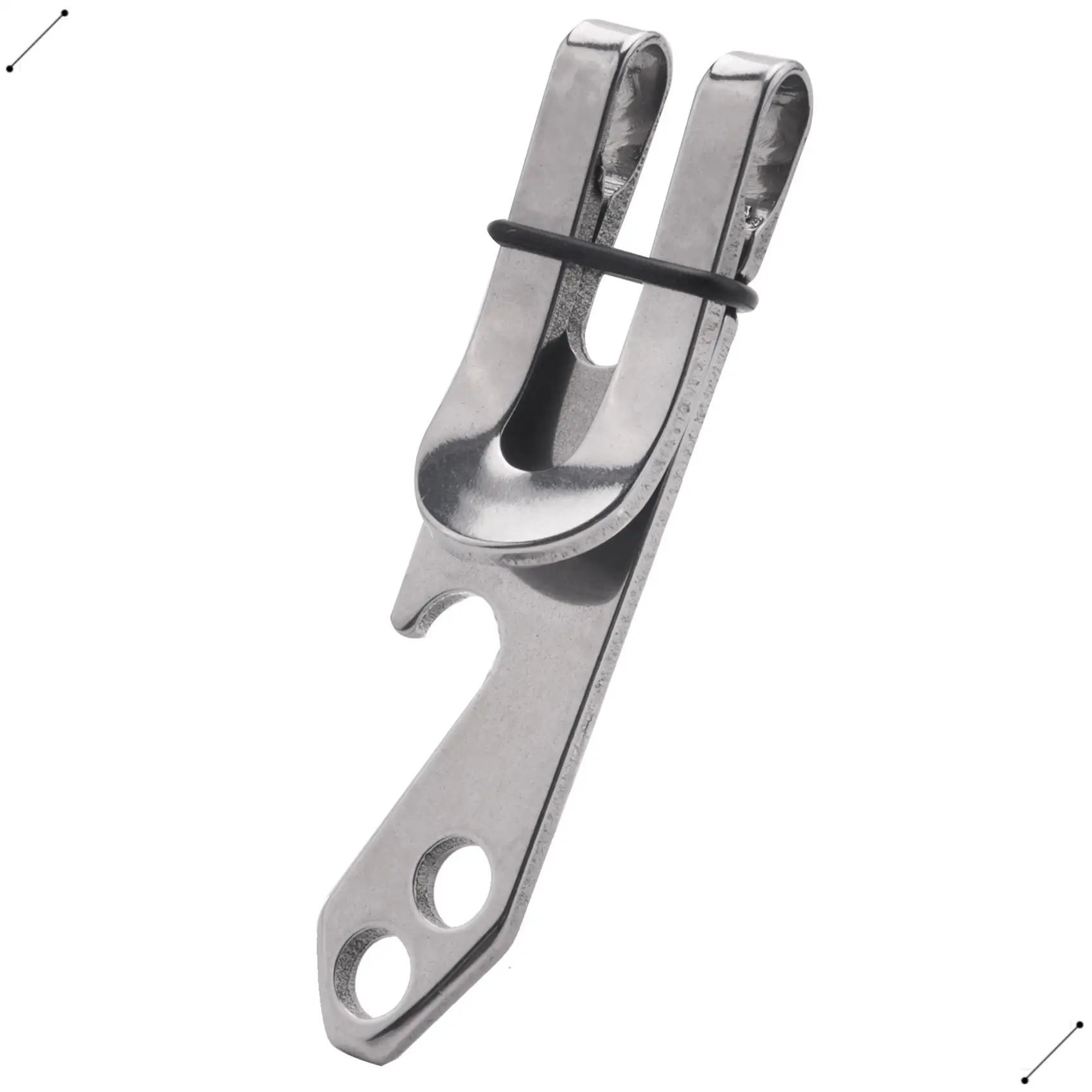 Stainless Steel EDC Multifunction Tool Belt Key Chain Clip Bottle Opener