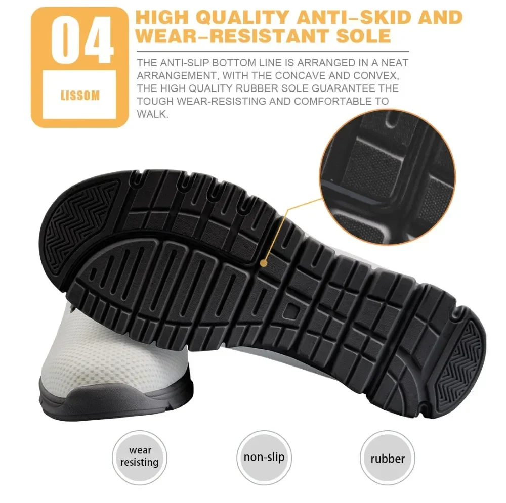 Women's Spring Flats Poodle Printing Mesh Shoes Ladies Comfortable Sneakers For Females Lace-up Flat Shoes Footwear