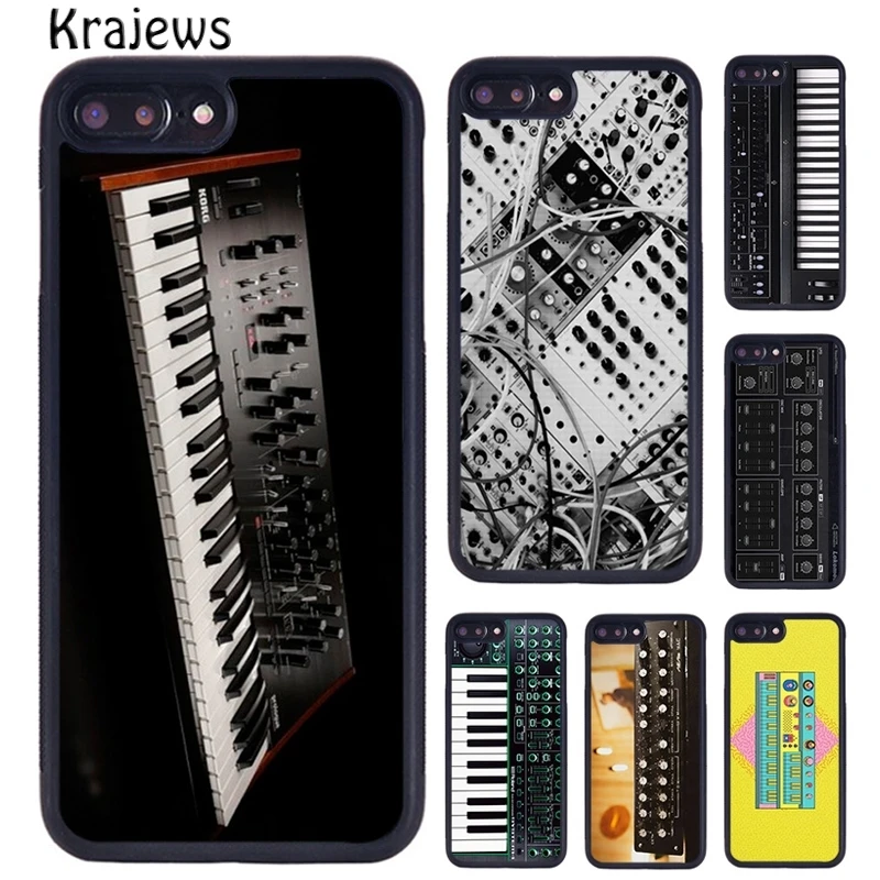 Krajews Vintage Synth Synthesizer Moog Print Phone Case For iPhone 16 15 14 plus XR XS 11 12 13 pro max coque