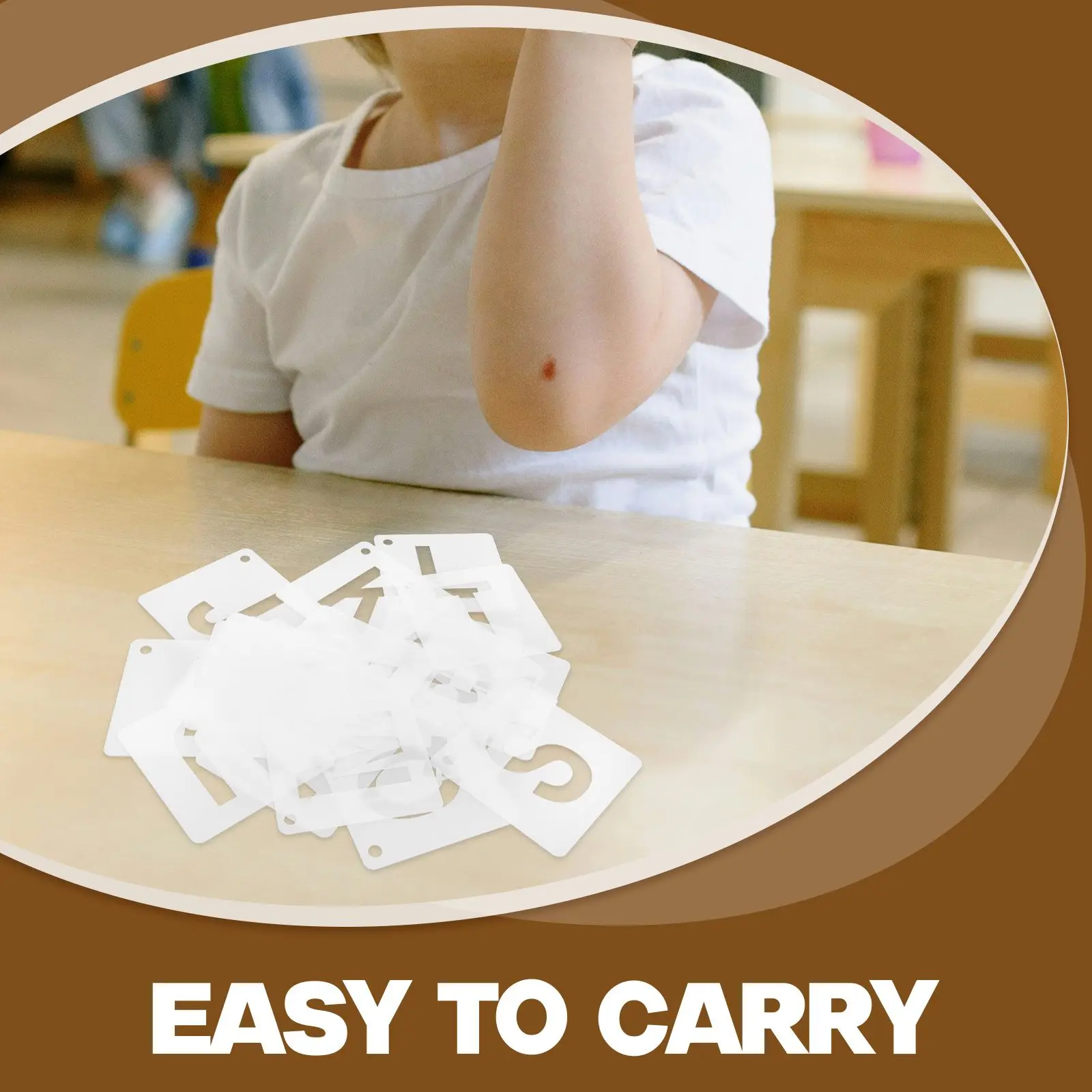 Reusable Literacy Letter Stencil Templates A-Z Mini Alphabet Painting Stencils Easy Clean Portable Design Creative Projects Wall