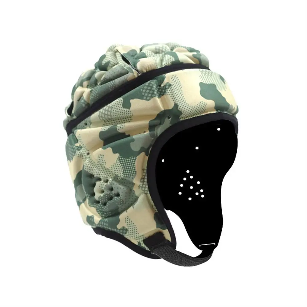 Adult Shockproof Soft Helmet EVA Head Protector Rugby Helmet Adjustable Soccer Headgear Kids Outdoor Sports