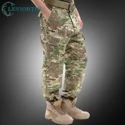 Men's Camouflage Tactical Pants Multi-Pockets Digital Camo SWAT Cargo Pants Male Autumn Army Long Trousers