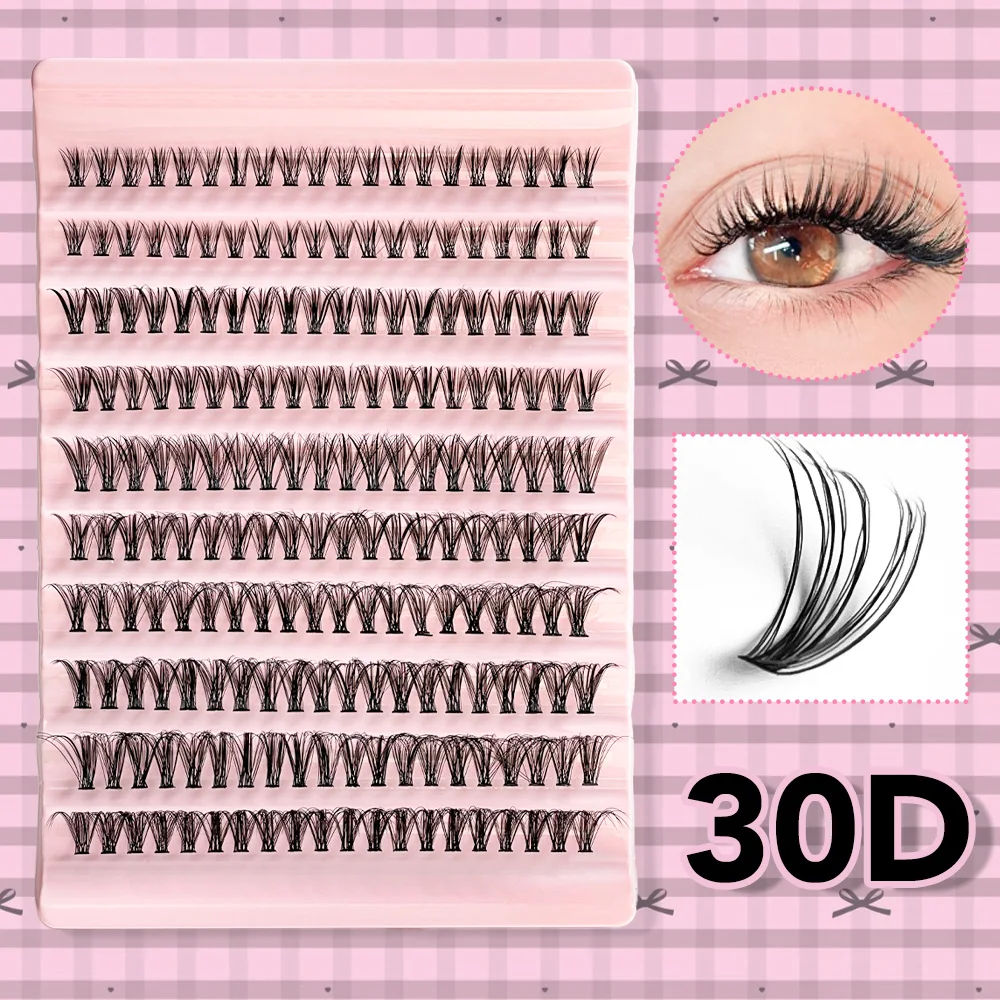 Clusterwimpers 8-16 mm, natuurlijk make-upeffect, gemengde lengtes, natuurlijk pluizig, geschikt voor beginners, herbruikbaar.