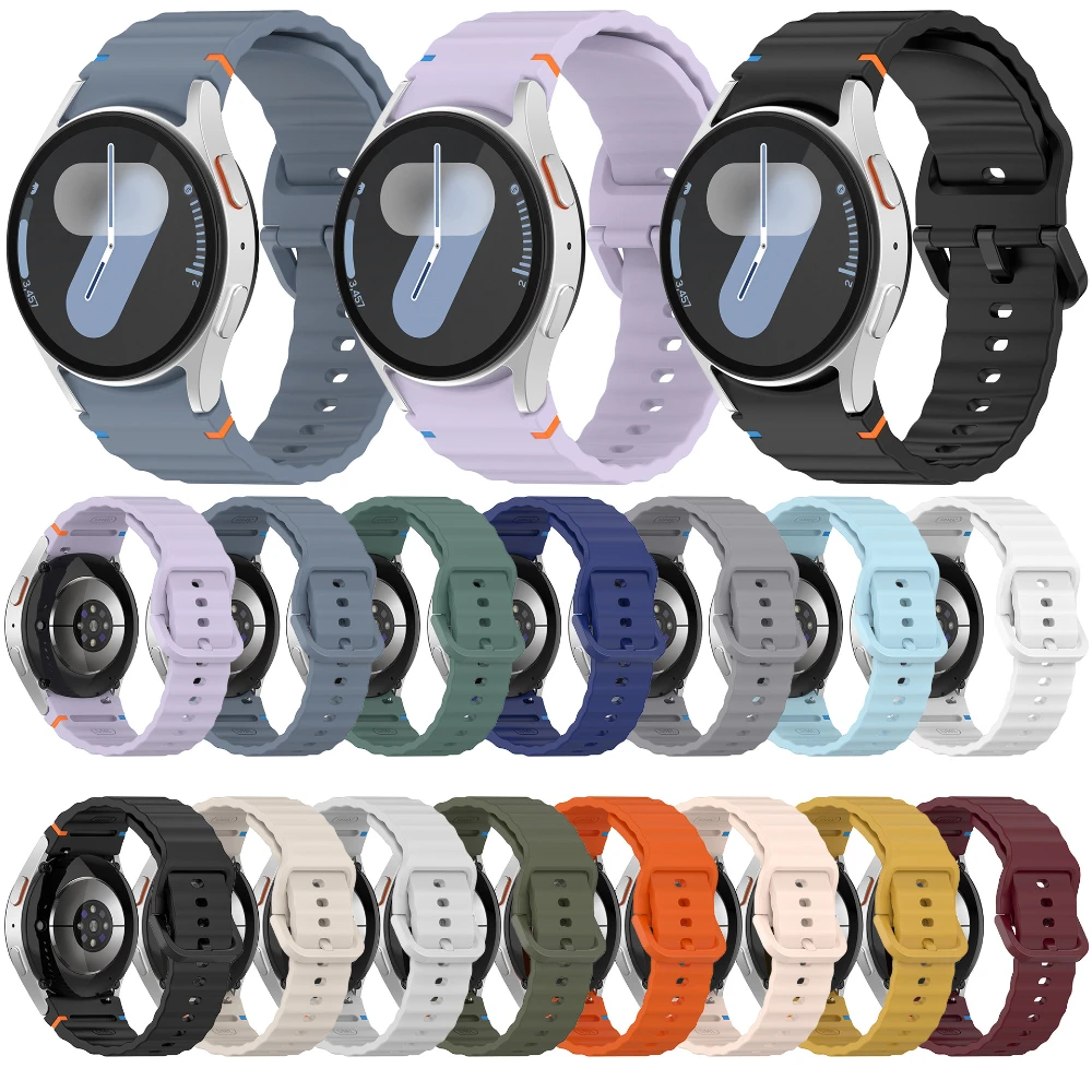 Silicone strap For Samsung Galaxy Watch 7/6/5/4 40mm 44mm Sports replacement wristband For Galaxy watch 6/5/4/Classic 43mm 47mm