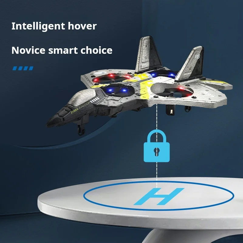 V18 Children\'s Remote Control Aircraft Stunt Gravity Sensing Fighter Foam Drop Resistant Charging Four-axis Drone Toy