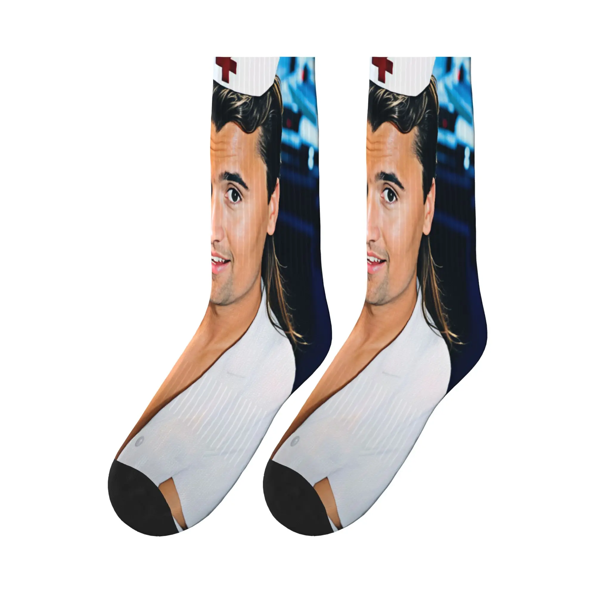 Charlie Kirk Blinkes 182 Nurse Cosplay Meme Stockings  Gothic Socks Couple Socks Autumn Running Sports Pattern Non-Slip Socks