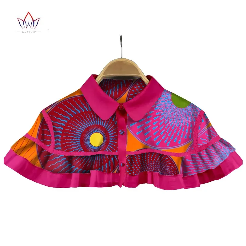 

BRW 2023 Fabric African Necklaces For Women Shawl African Chokers Necklaces Print Ankara Tribal Handmade False Collar WYA028