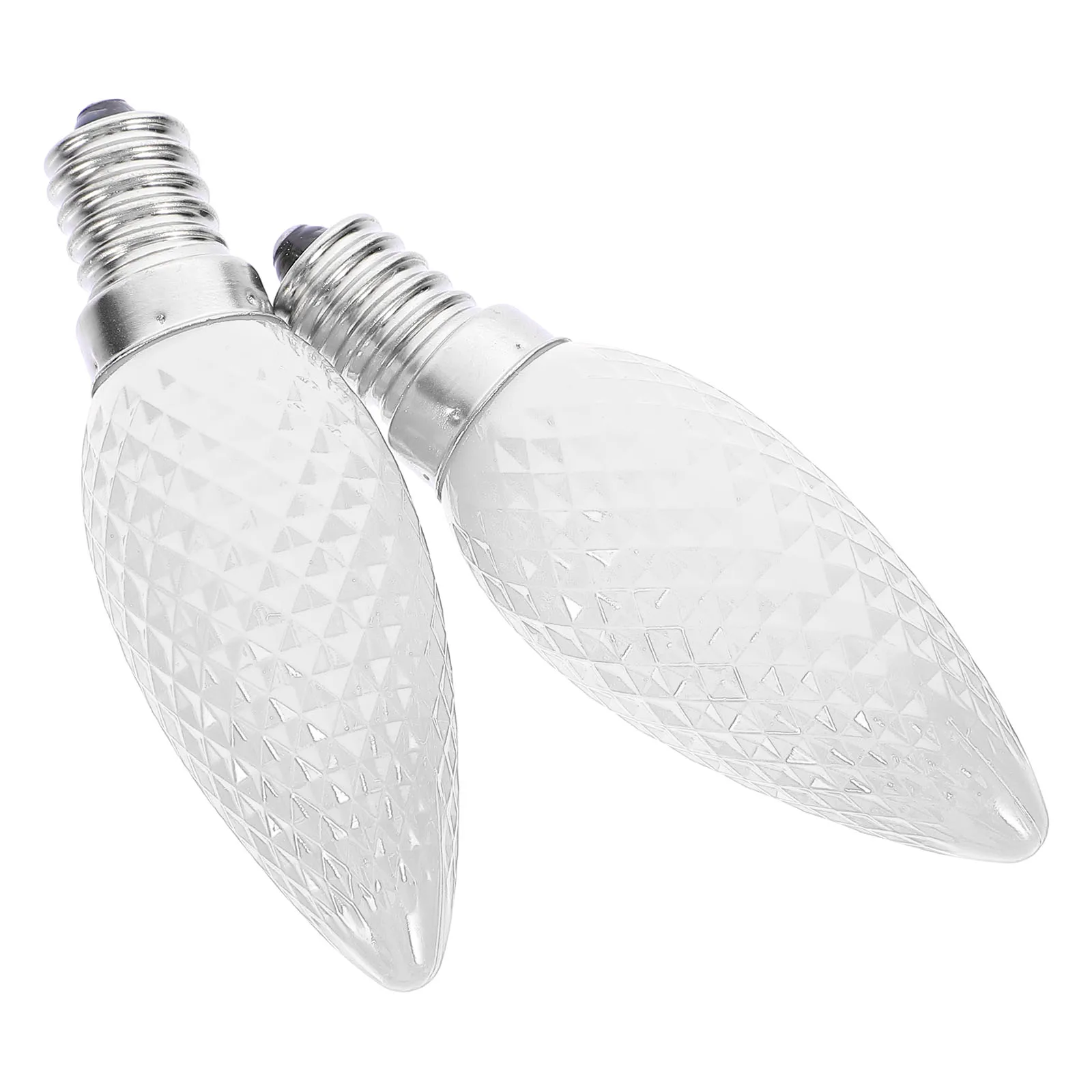 

2pcs LED Bulbs Diamond Pattern Colored E14 Base Full Brightness Christmas Decor SMD LED String Lights Warm Light