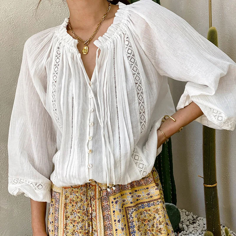 

Findit Street Sle Cotton Linen Lace White Loose Women's irt Spring Summer New Arrival Women's Faion Straight Tube Sve
