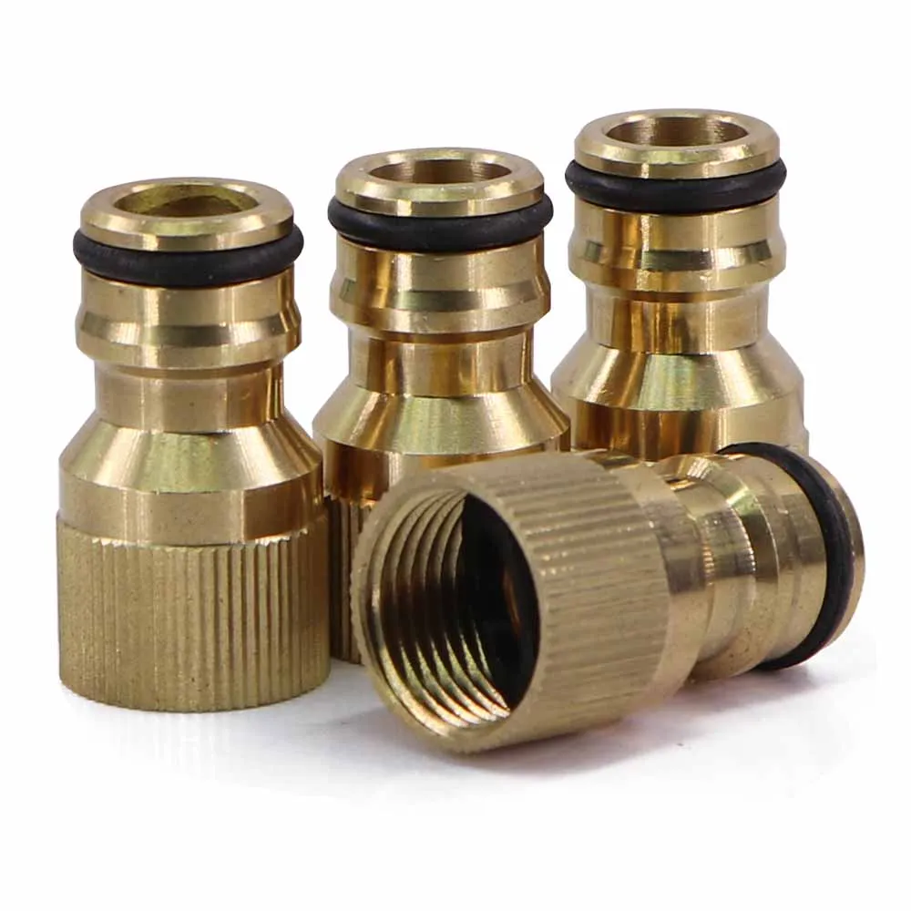 2pcs 18mm Female Thread Brass Nipple 16mm Quick Connector Self-priming Pump Hose Adapter Garden Irrigation Watering Tubing Joint