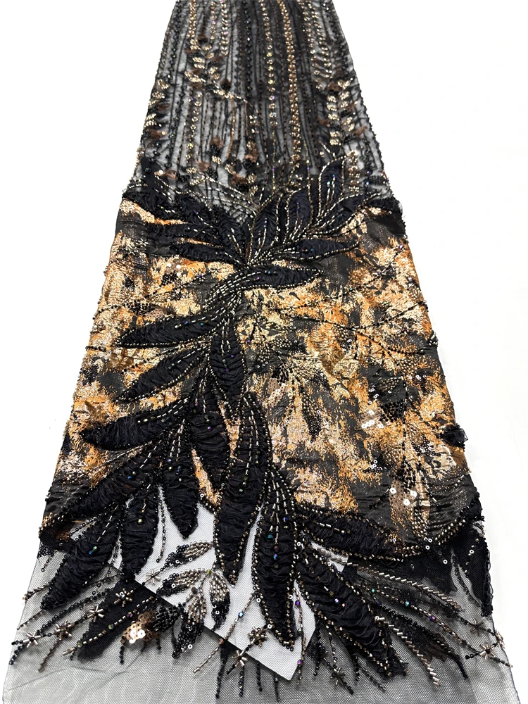 

New Arrival African Lace Fabric 2026 High Quality French Mesh Luxury Sequins Lace Fabric For Women Wedding Prom Dresses Material