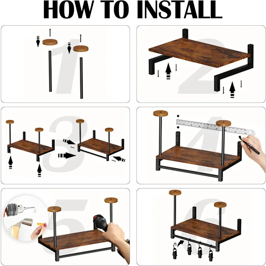 Helmet Display Rack Motorcycle Helmet Wooden Wall Mounted Multi-Purpose Rack Jacket Rack Kitchen Cabinet Rack With Hooks