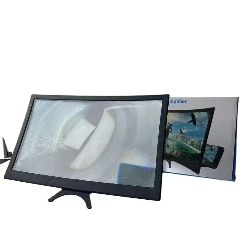 12 Inch 3D Phone Screen Magnifier Eye Protective HD Lens Adjustable Bracket for Kids Online Course Learning