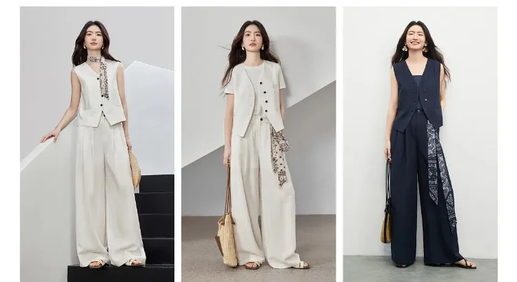 SENTUBILA Damen Weste mit V-Ausschnitt, Sommer 2026, Neues Minimalistisches Pendler-Design, Einfache Ärmellose Oberbekleidung mit Kordelzug, 162JA4957 – Detail 14