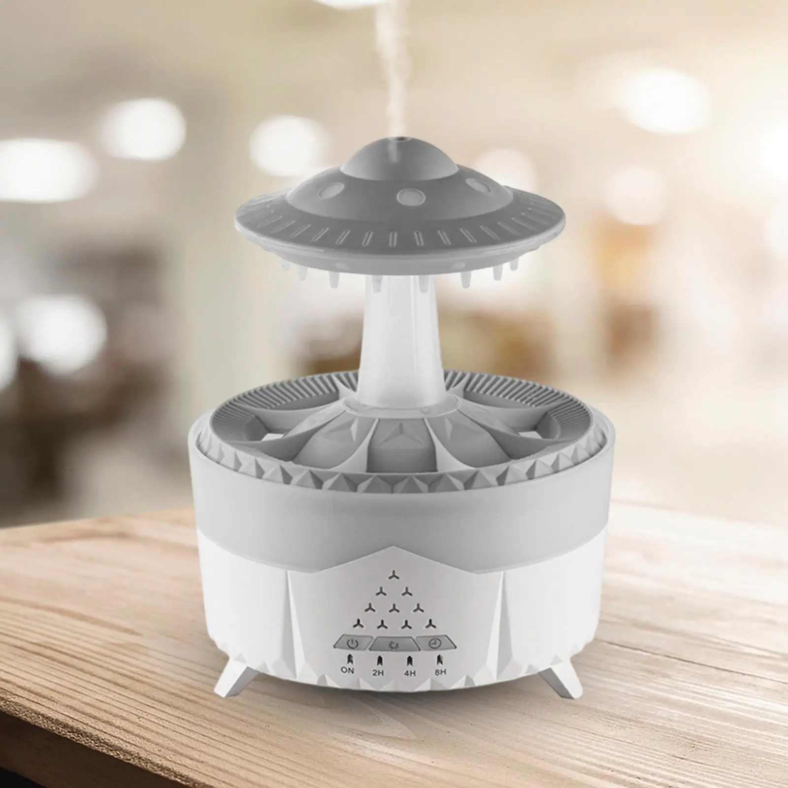 Essential Oil Diffuser UFO Raindrops Mist Humidifier US 110V Adapter 14.5x18.9cm with Night Light for Working Sporting Portable