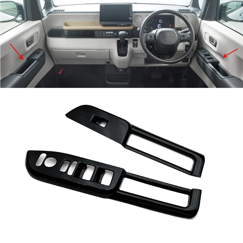 Car Window Glass Lift Button Trim Switch Cover Door Armrest Panel For Honda N-BOX JF5 JF6 2023