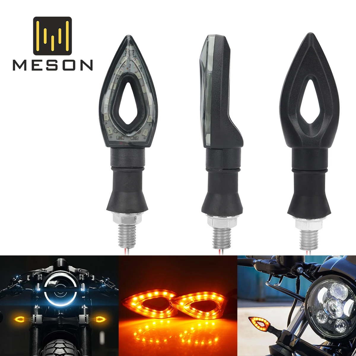 

2pcs Motorcycle Turn Signal Light 12V Warning Rear Tail Lights Strobe Warning Light Day Running Light Mortocycle Accessories