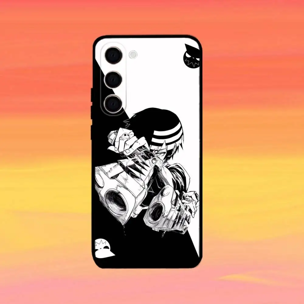 Etui na telefon z motywem anime S-Soul E-Eater dla Samsung Galaxy A73, A72, A71, A70, A53, A52, A51 i innych, miękkie, czarne.