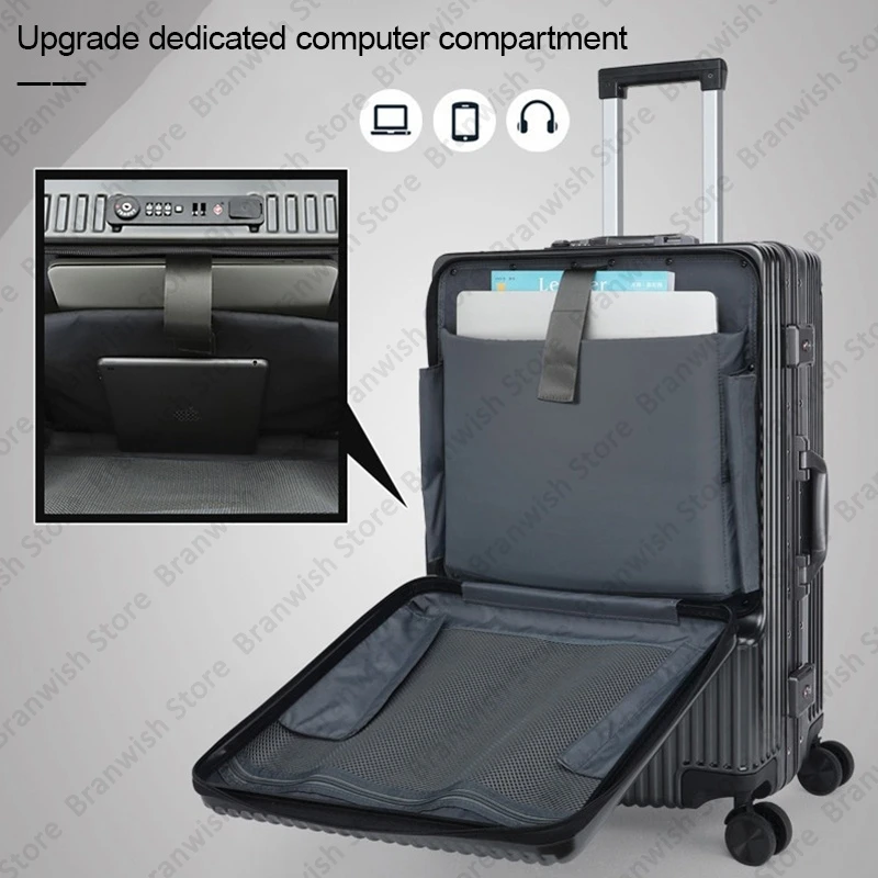 Travel Suitcase With Spinner Wheels Trolley Rolling Luggage With TSA Lock For Business Front Laptop Pocket Suitcase For Student