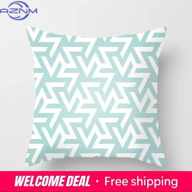 Modern Geometric Print Pillowcase Sofa Lumbar Pillowcase Mint Green Pillowcase Home Decoration Cushion Cover