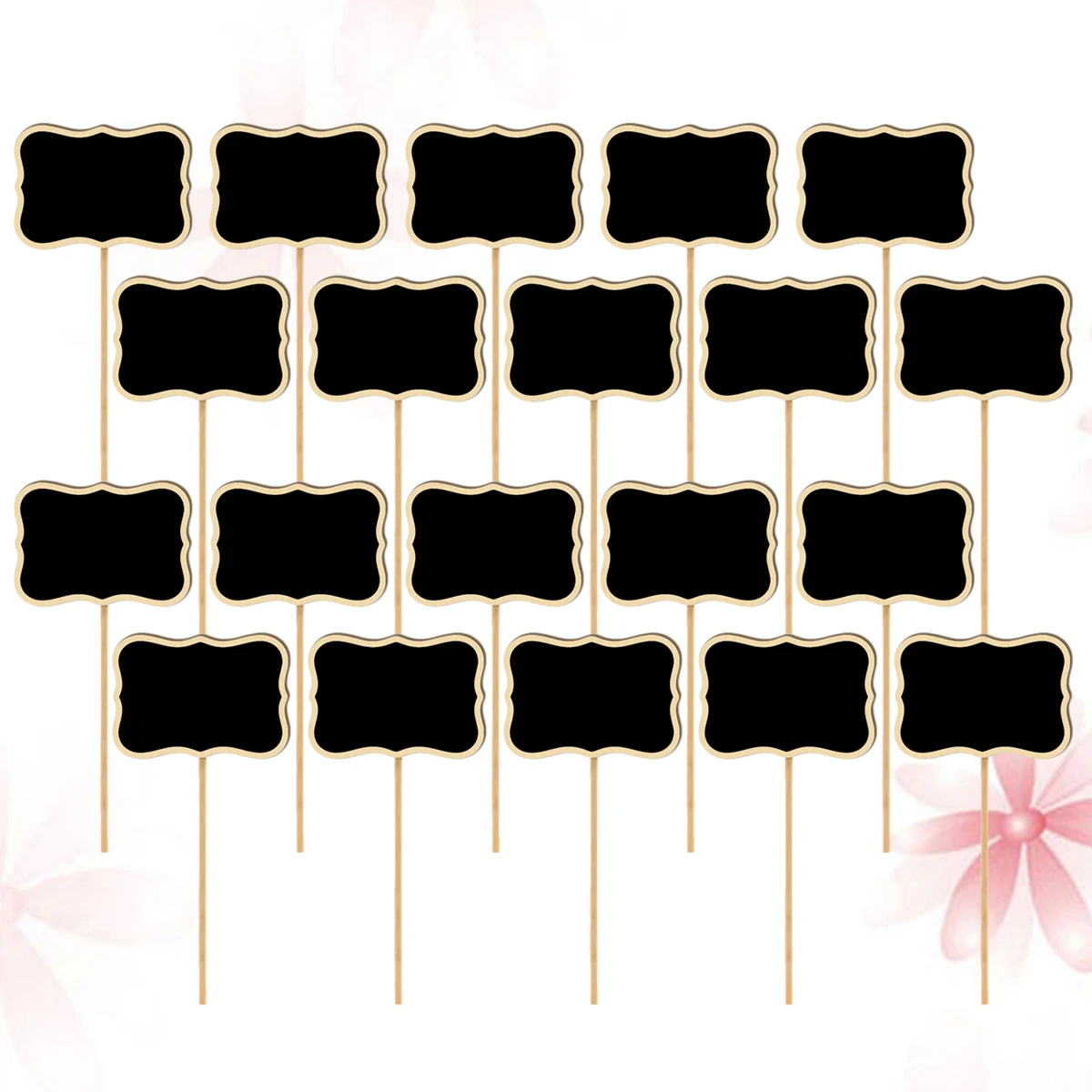 

20Pcs Mini Chalkboard Garden Signs Wooden Wave Toppers for Plants Table Numbers Wedding Party Flower Tags Message Board