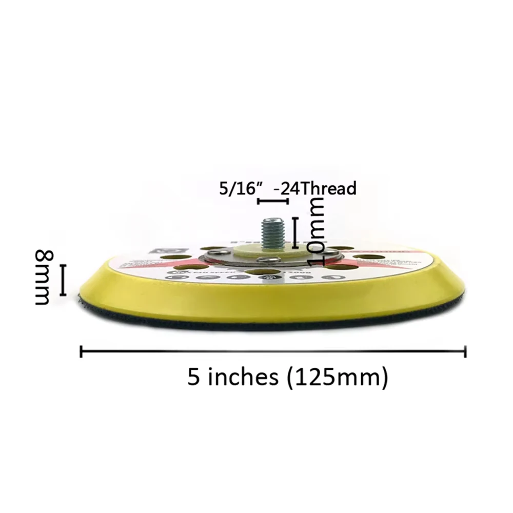 5 Inch 8 Holes Sanding Pad Hook Loop Backing Pad 5/16