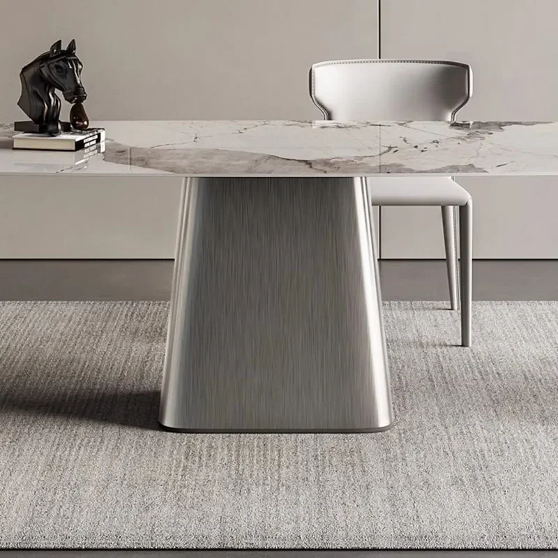 

Organizer Modern Dining Table Metal Center Piece Stainless Steel Dinning Table Modular Computer Mesas De Comedor Home Furniture