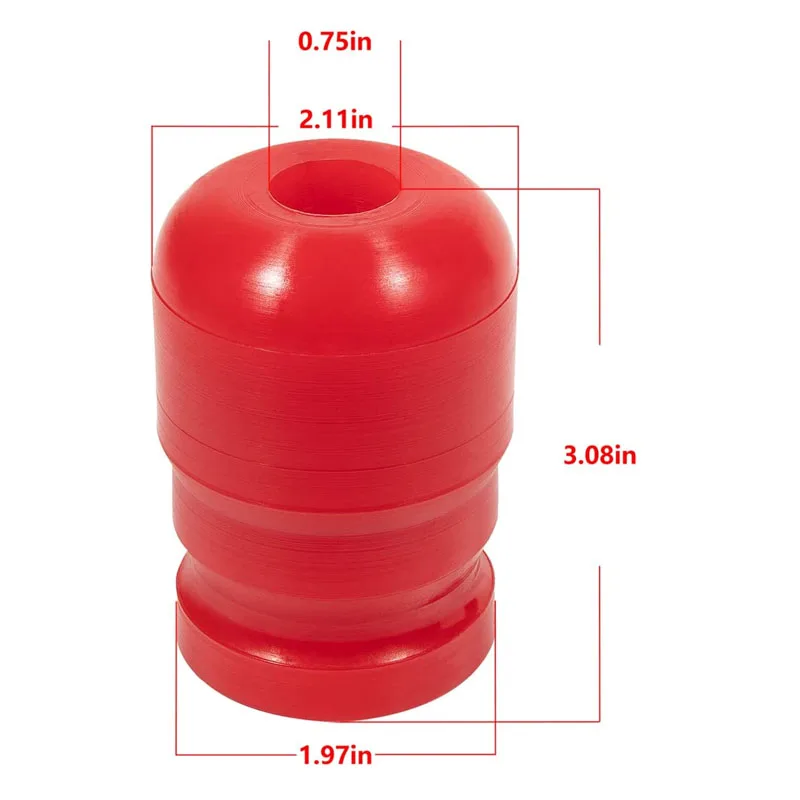 Front Polyethylene Bump Stop Speedbump #1-1303 Compatible with Wrangler JK/JKU Sport Sahara Rubicon 2007-2018 (Red, 2PC)