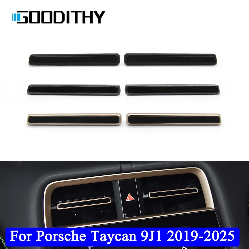 Para Porsche Taycan 9J1 frente Central medio AC rejilla de ventilación salida tira embellecedora accesorios de coche 2019 2020 2021 2022 2023 2024
