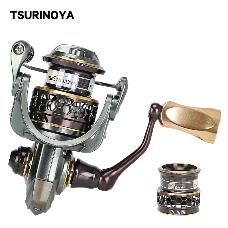 TSURINOYA Jaguar 1000 2000 3000 Long Casting Double Spool Stainless Steel Bearing Fishing Spinning Bass Reel Saltwater