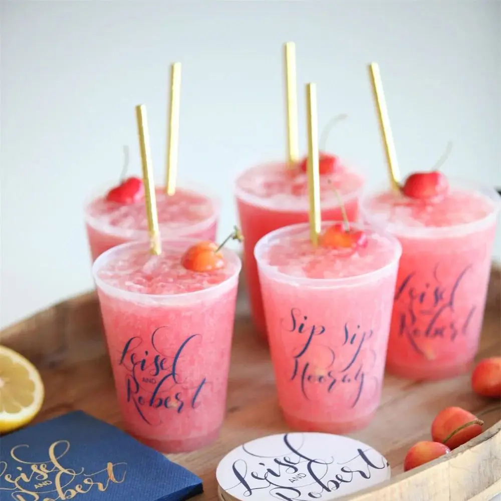 

Customizable Sip Sip Hooray Frost-Flex Party Cups, Personalized Wedding Cups, Shatterproof Cups, Engagement Party, Printed Party