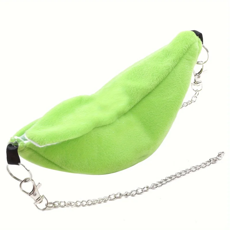 Cama colgante de hamaca para animales pequeños, saco de dormir cálido con forma de plátano para ardilla, hámster, planeador de azúcar, paquete de 1