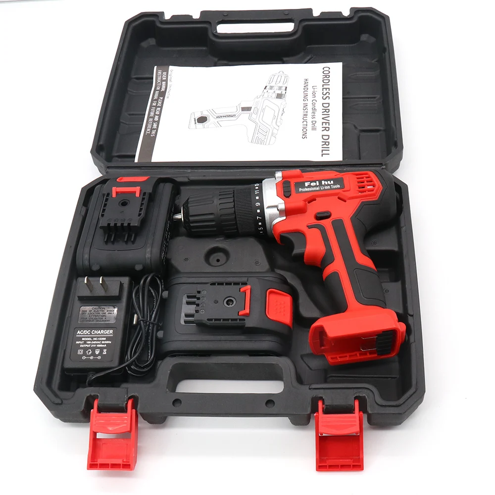18V Cordless Drill 1350rpm With High Torque Li-ion Battery 2.0Ah Power Drill Tools