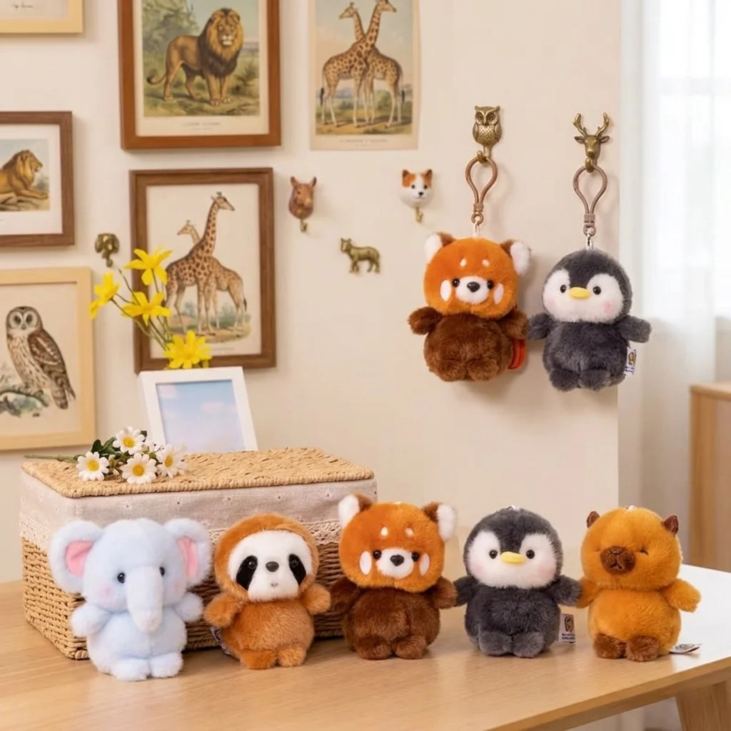 

Fragrance Animal Plush Toy Pendant Sloth Elephant Raccoon Capibala Penguin Keychain Car Key Holder Adorably Birthday Gifts